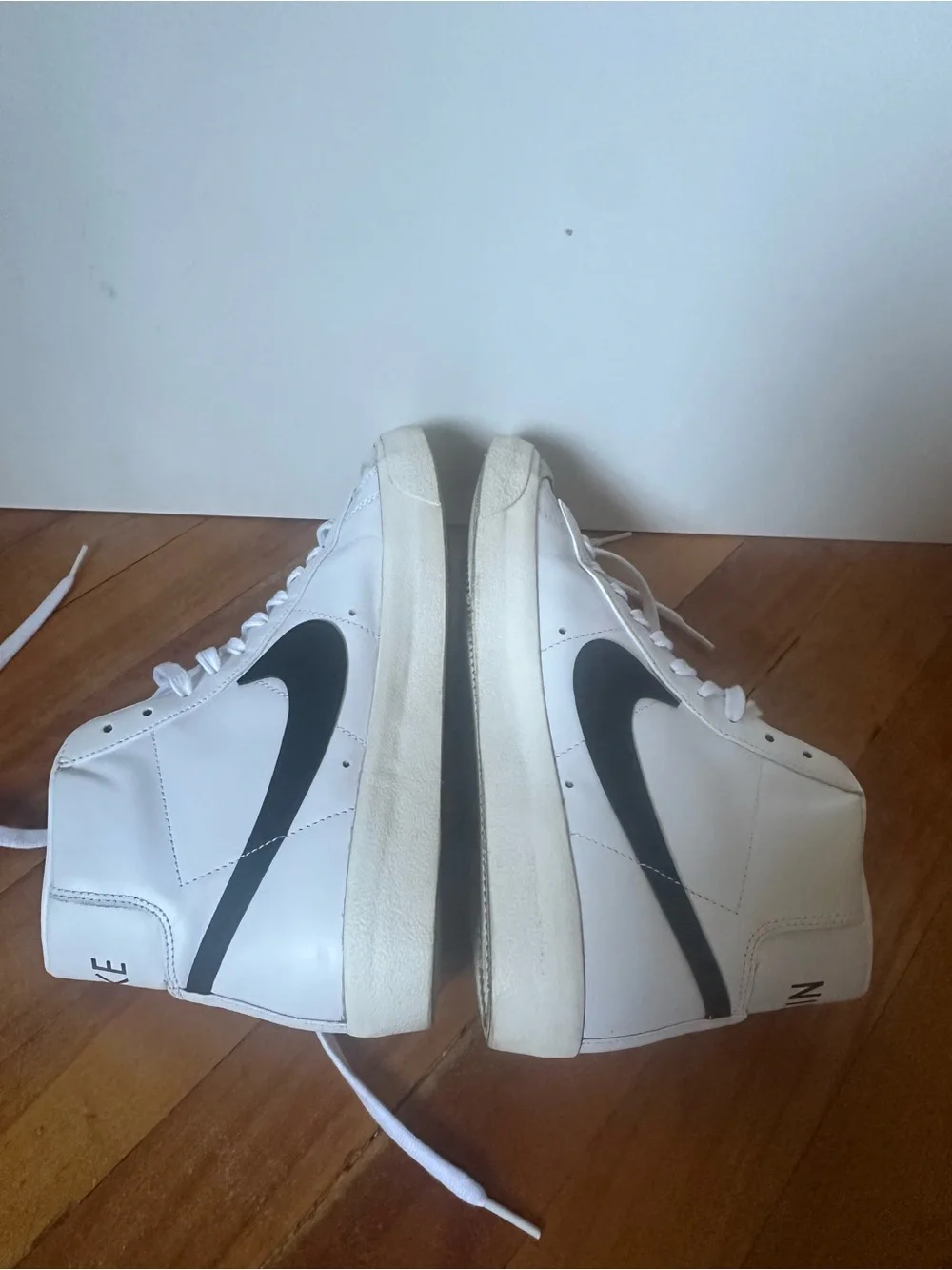 Nike Blazer Mid 77 Vintage High-Top Sneakers with Black Swoosh